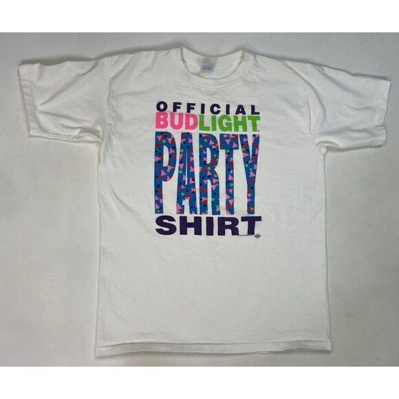 VINTAGE Official Bud light Party Beer 1993 T-shirt Men Large 90s Single Stitch - Picture 1 of 9